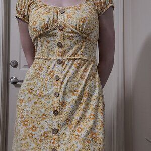 No Boundaries Floral Yellow Mini Dress